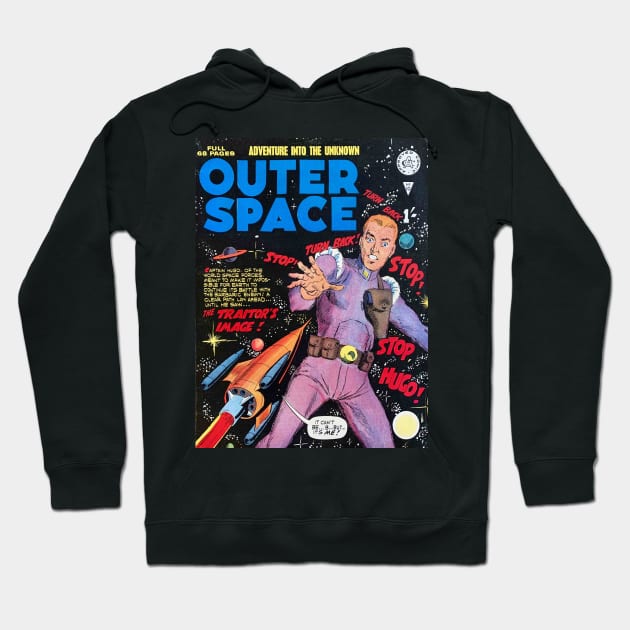 Vintage 'Outer Space' Comic Hoodie by Bugsponge